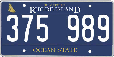 RI license plate 375989