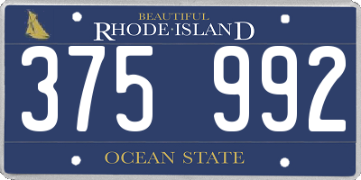 RI license plate 375992