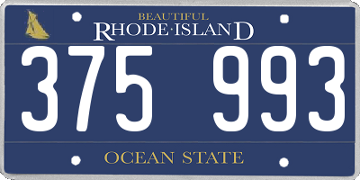 RI license plate 375993