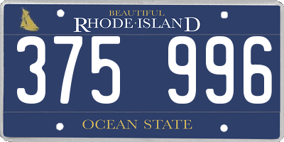 RI license plate 375996