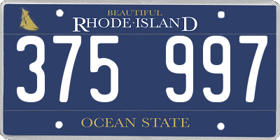 RI license plate 375997