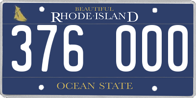 RI license plate 376000
