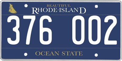 RI license plate 376002