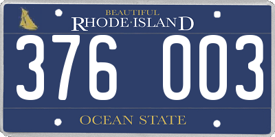 RI license plate 376003