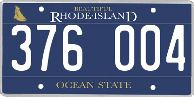 RI license plate 376004