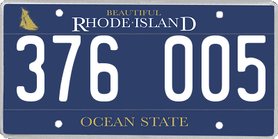 RI license plate 376005