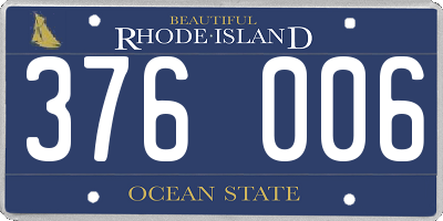 RI license plate 376006