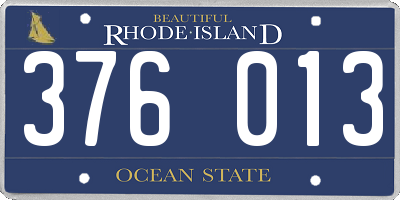 RI license plate 376013