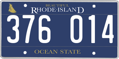 RI license plate 376014