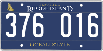 RI license plate 376016