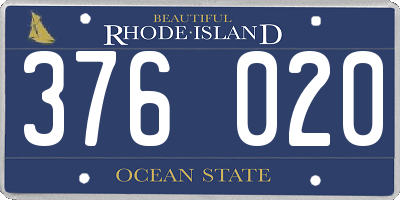 RI license plate 376020