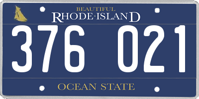 RI license plate 376021