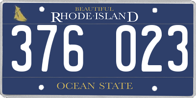 RI license plate 376023