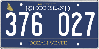 RI license plate 376027