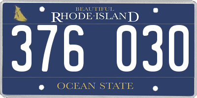 RI license plate 376030