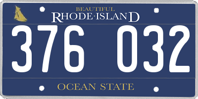 RI license plate 376032