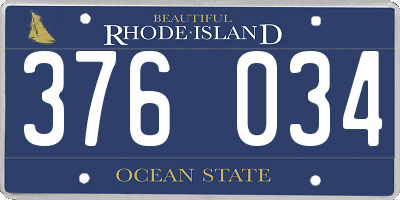 RI license plate 376034