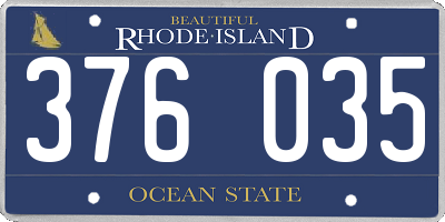 RI license plate 376035