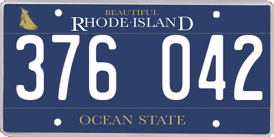 RI license plate 376042