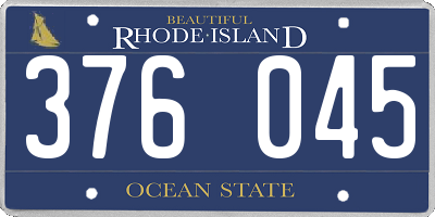 RI license plate 376045