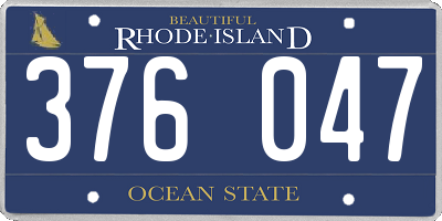 RI license plate 376047