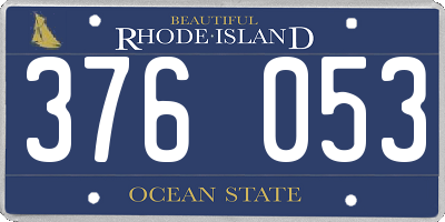 RI license plate 376053
