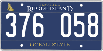 RI license plate 376058