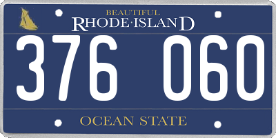 RI license plate 376060