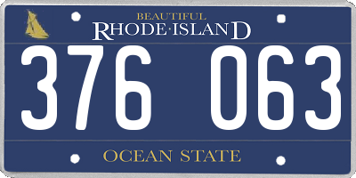 RI license plate 376063
