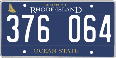 RI license plate 376064