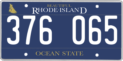 RI license plate 376065