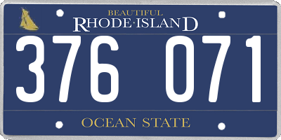 RI license plate 376071