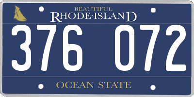 RI license plate 376072