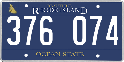 RI license plate 376074