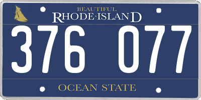 RI license plate 376077