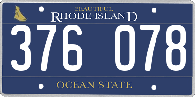 RI license plate 376078