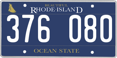 RI license plate 376080