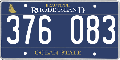 RI license plate 376083
