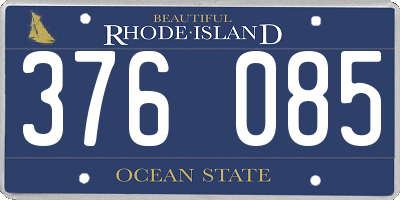 RI license plate 376085