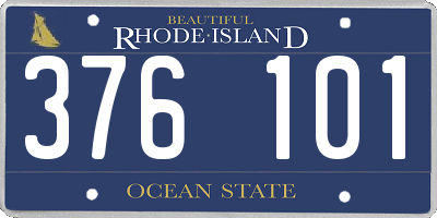 RI license plate 376101