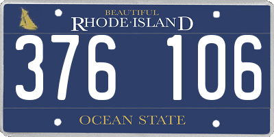 RI license plate 376106