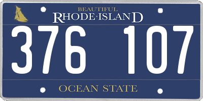 RI license plate 376107