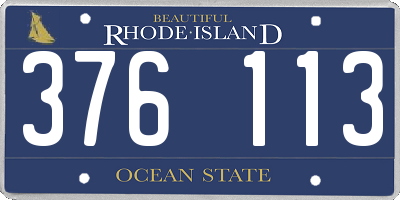 RI license plate 376113
