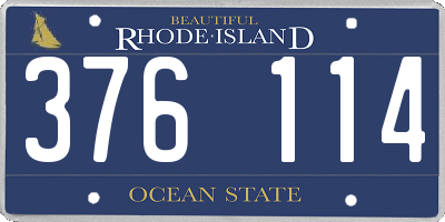 RI license plate 376114