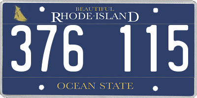 RI license plate 376115