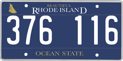 RI license plate 376116