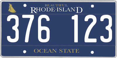 RI license plate 376123
