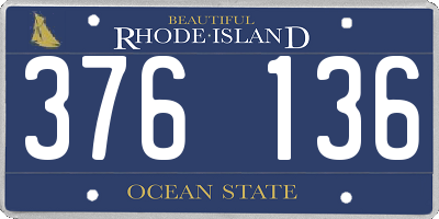 RI license plate 376136