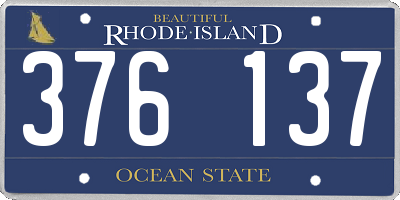 RI license plate 376137