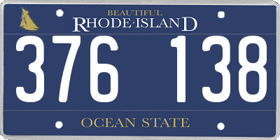 RI license plate 376138